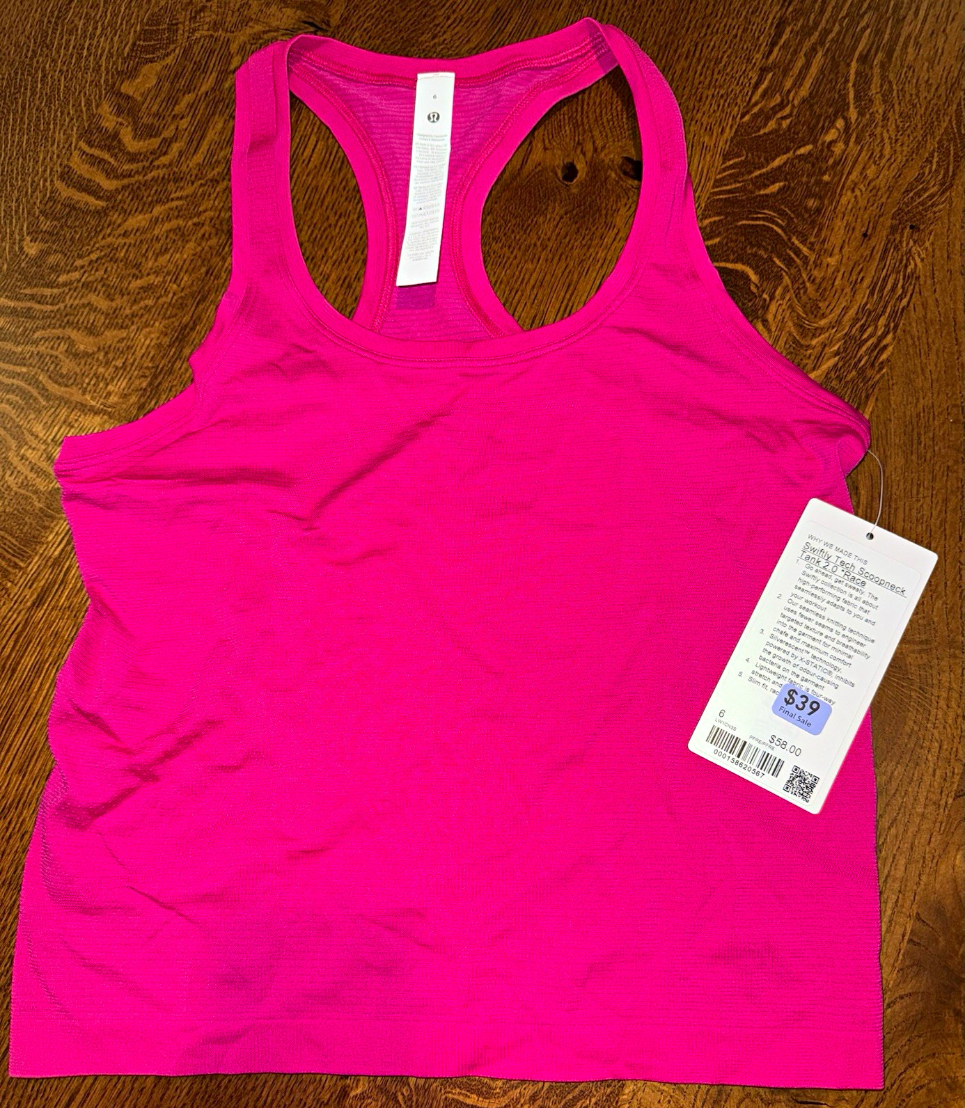 lululemon Swiftly Tech Pink Racerback Scoop Neck Tank Stretch Lightweight 6 lululemon Swiftly Tech Pink Racerback Scoop Neck Tank Stretch Lightweight 6