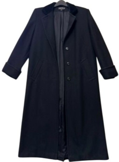 Jofeld Womens Black Full-Length Cotton Velvet Coat Size 10 Water Repellant