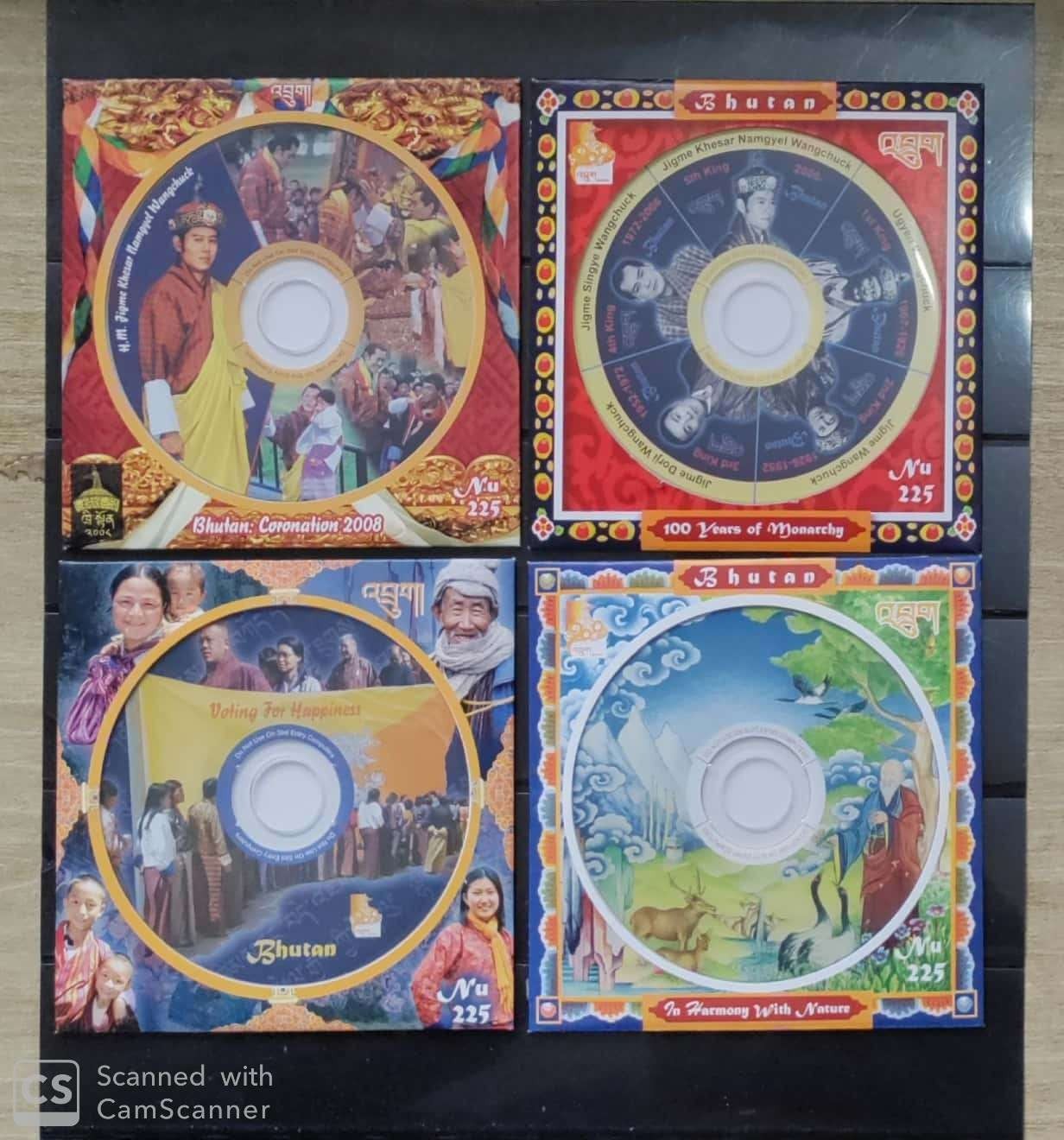 SD BHUTAN 2008 &  2009 UNUSUAL 2 CD ROM STAMPS IN  POST OFFICE SEALED PACKS
