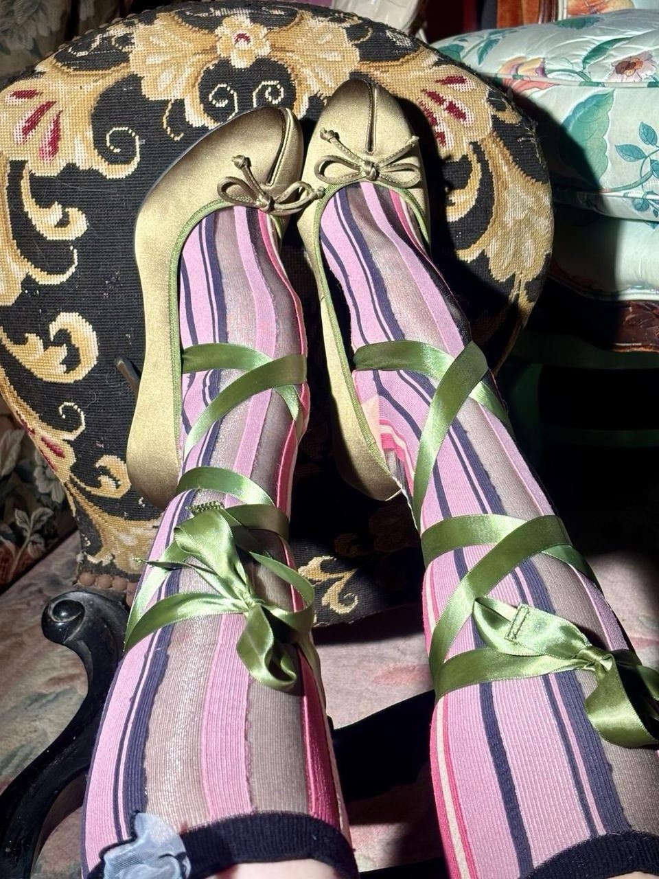 New-in-Box Deadstock Jeffrey Campbell Etheria Olive Satin Ribbon Heels, Size 11 New-in-Box Deadstock Jeffrey Campbell Etheria Olive Satin Ribbon Heels, Size 11