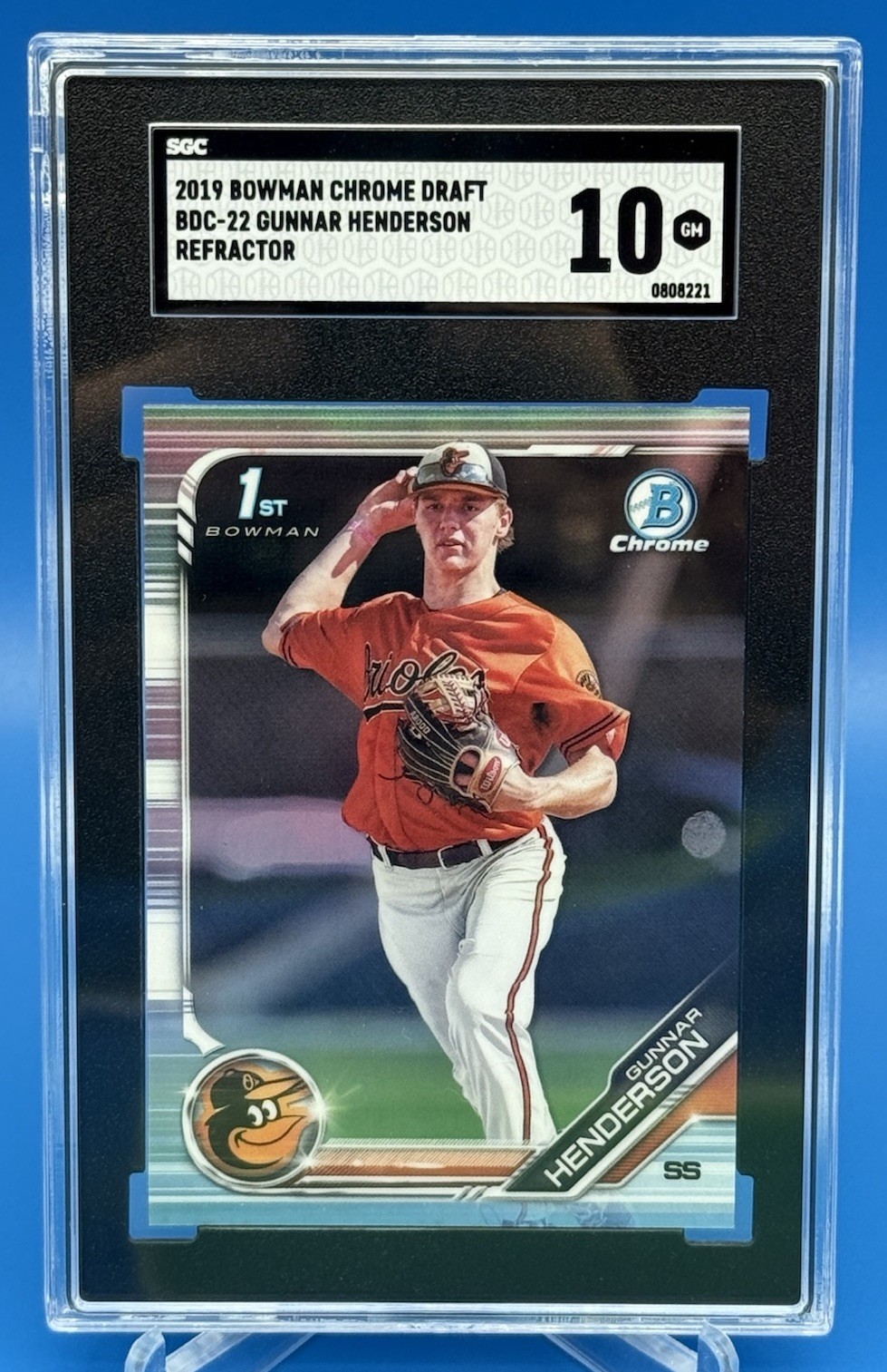 2019 Bowman Chrome Draft #BDC22 GUNNAR HENDERSON RC Refractor SGC 10 GEM Orioles 2019 Bowman Chrome Draft #BDC22 GUNNAR HENDERSON RC Refractor SGC 10 GEM Orioles