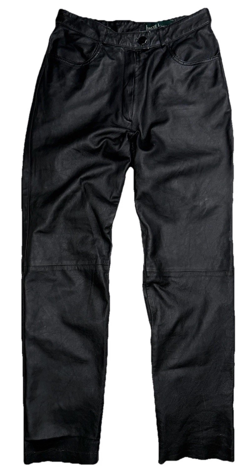 Vintage Harvé Benard Genuine Leather Straight Leg Lined Pants | 12