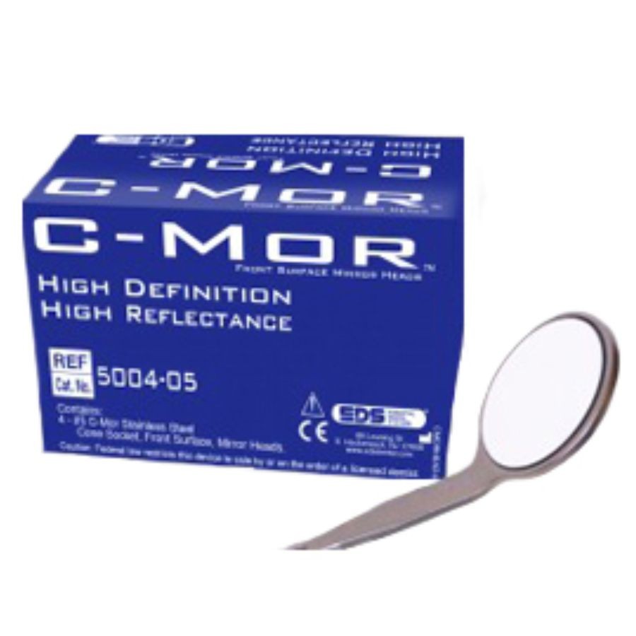 C-Mor 4Pk Stainless Steel Ultra Bright Size 5 Mouth Mirror Head Cone Socket