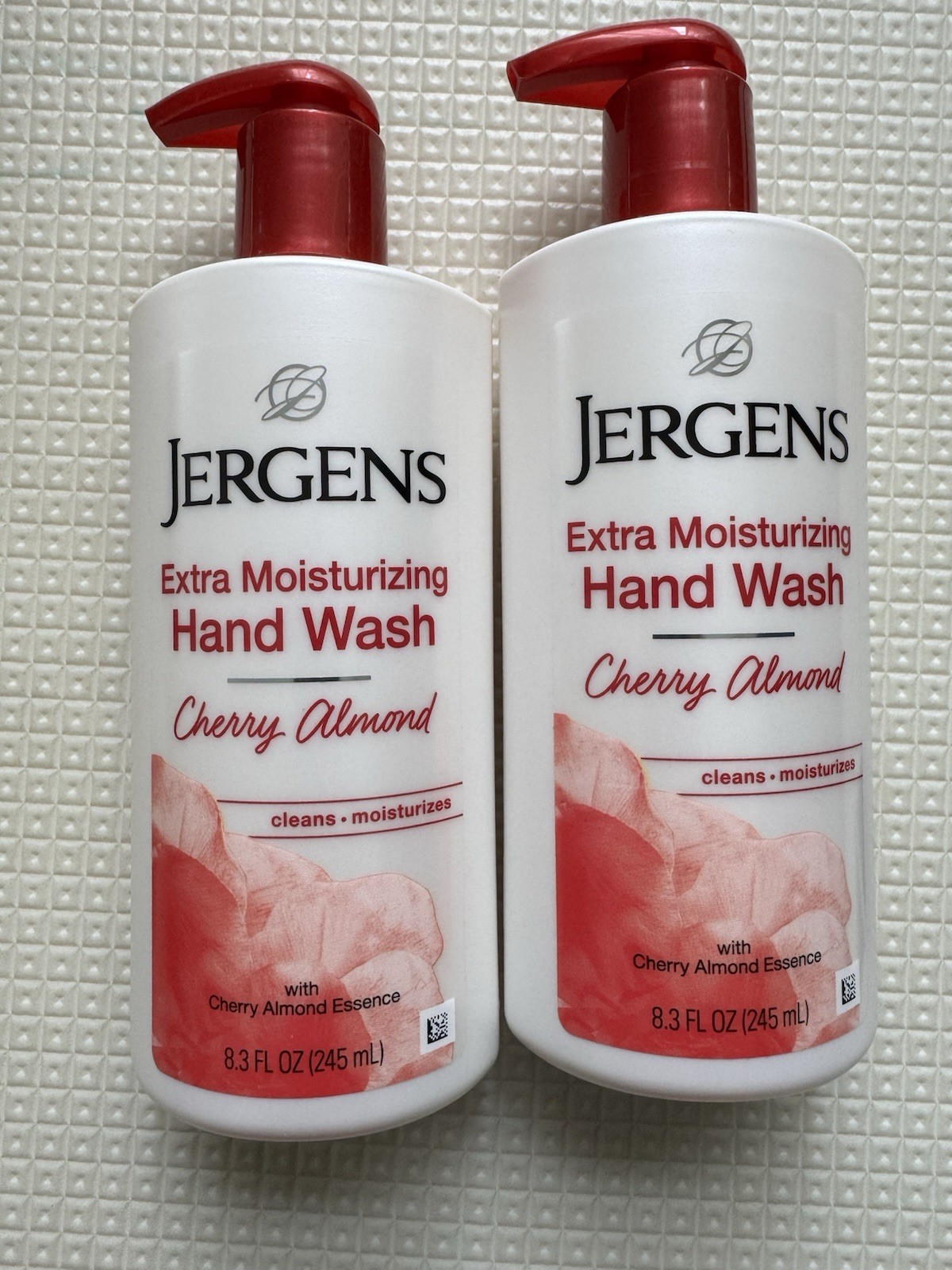 Jergens Extra Moisturizing Hand Wash Soap Cherry Almond 8.3 oz Dispenser 2 Pack