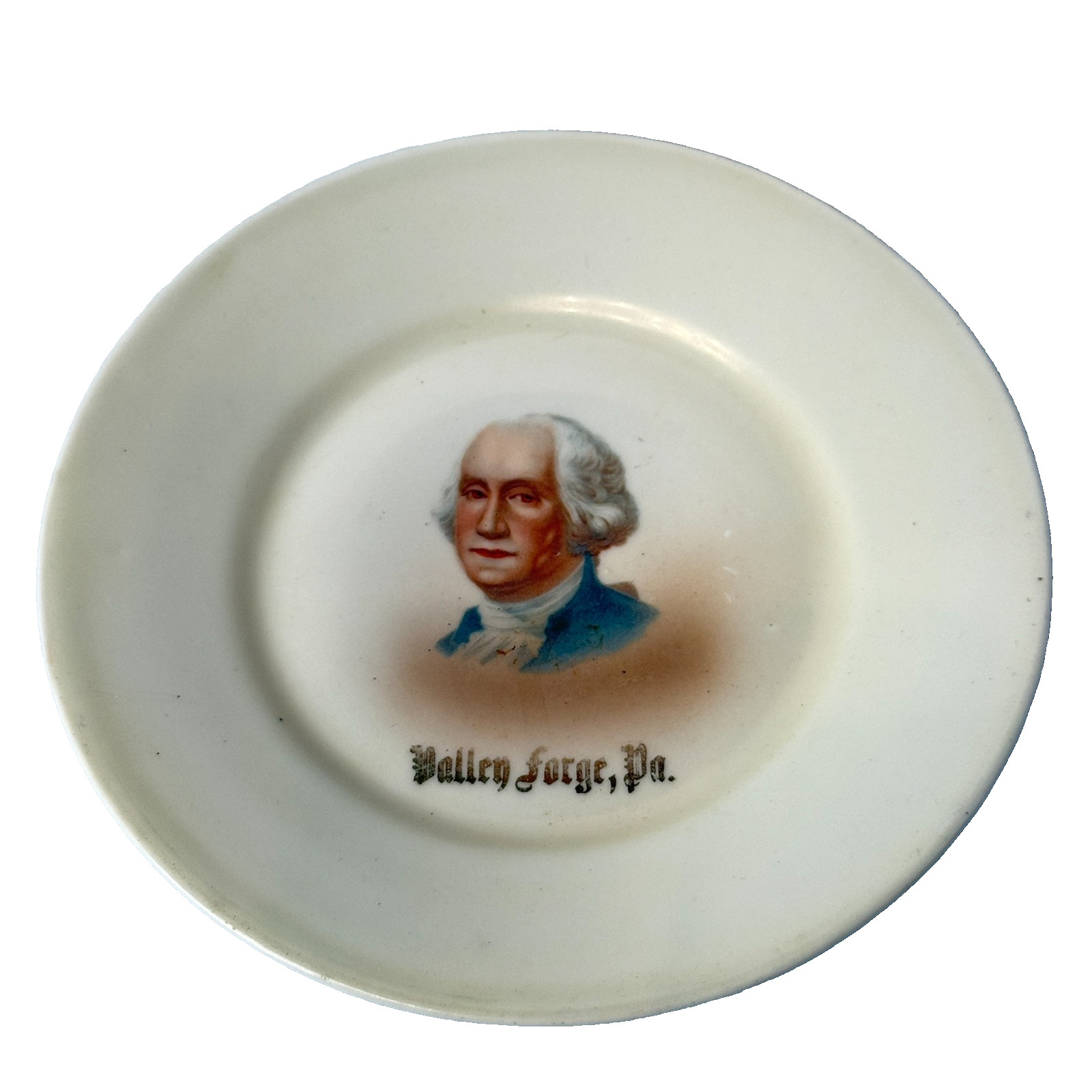 BENJAMIN FRANKLIN - VALLEY FORGE PA ANTIQUE Souvenir CHINA TRINKET DISH PLATE