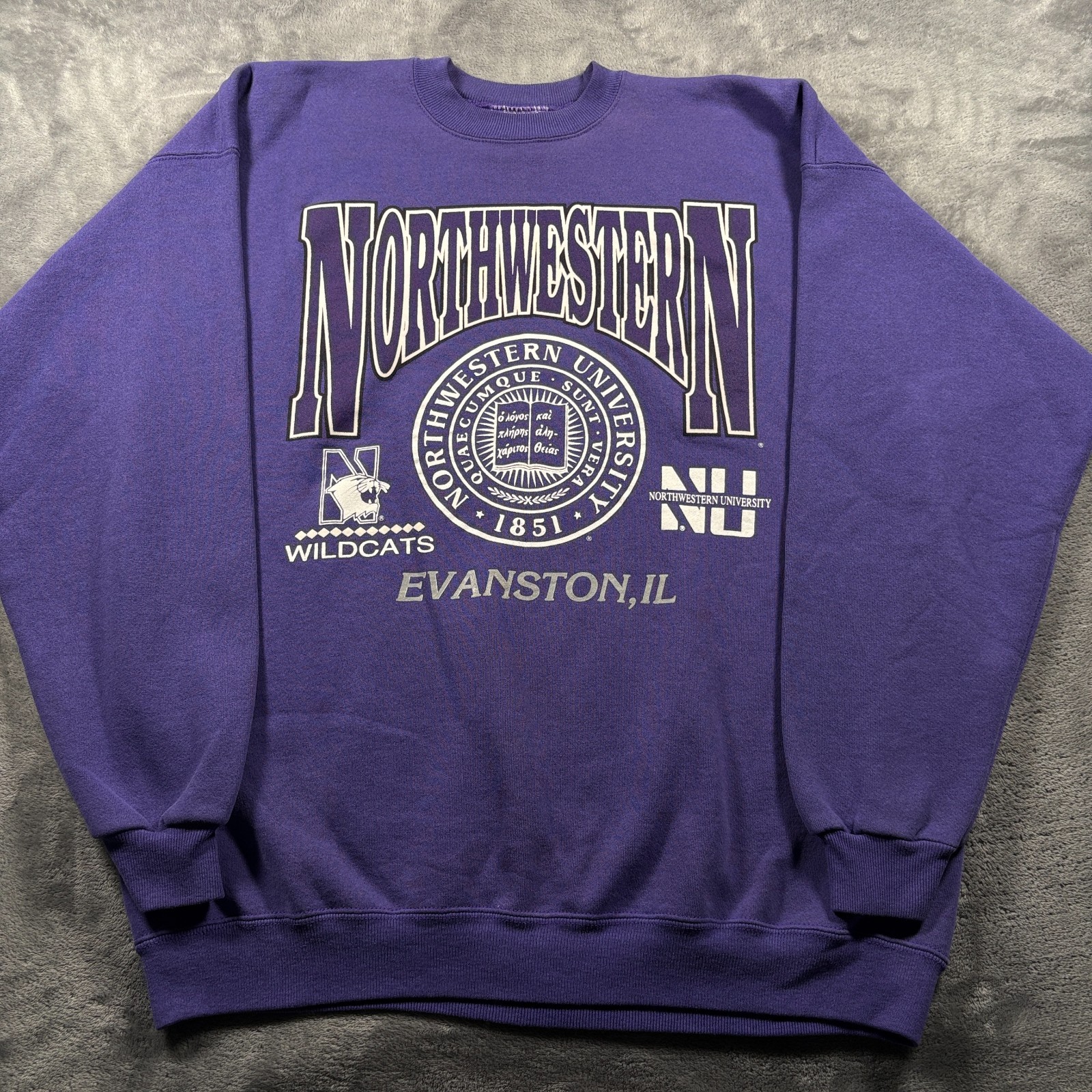Vintage Northwestern University Wildcats Sweatshirt Mens XL Purple Heavyweight