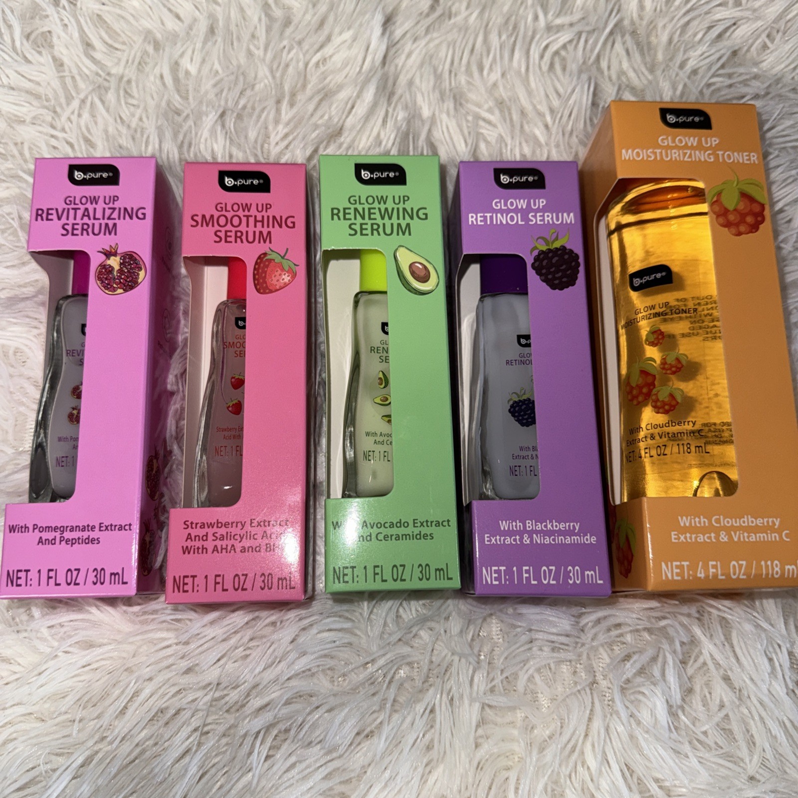 5 pc b.pure Glow Up Toner & Serums Revitalizing, Smoothing, Renewing &Retinol 5 pc b.pure Glow Up Toner & Serums Revitalizing, Smoothing, Renewing &Retinol