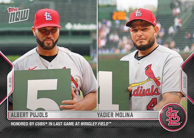 2022 Topps Now #775 Albert Pujols Yadier Molina Print Run: 949