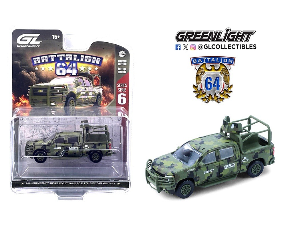 Greenlight 2021 Chevrolet Silverado ZZ1 Mexican Mllitary 1/64  ejercito Mexicano