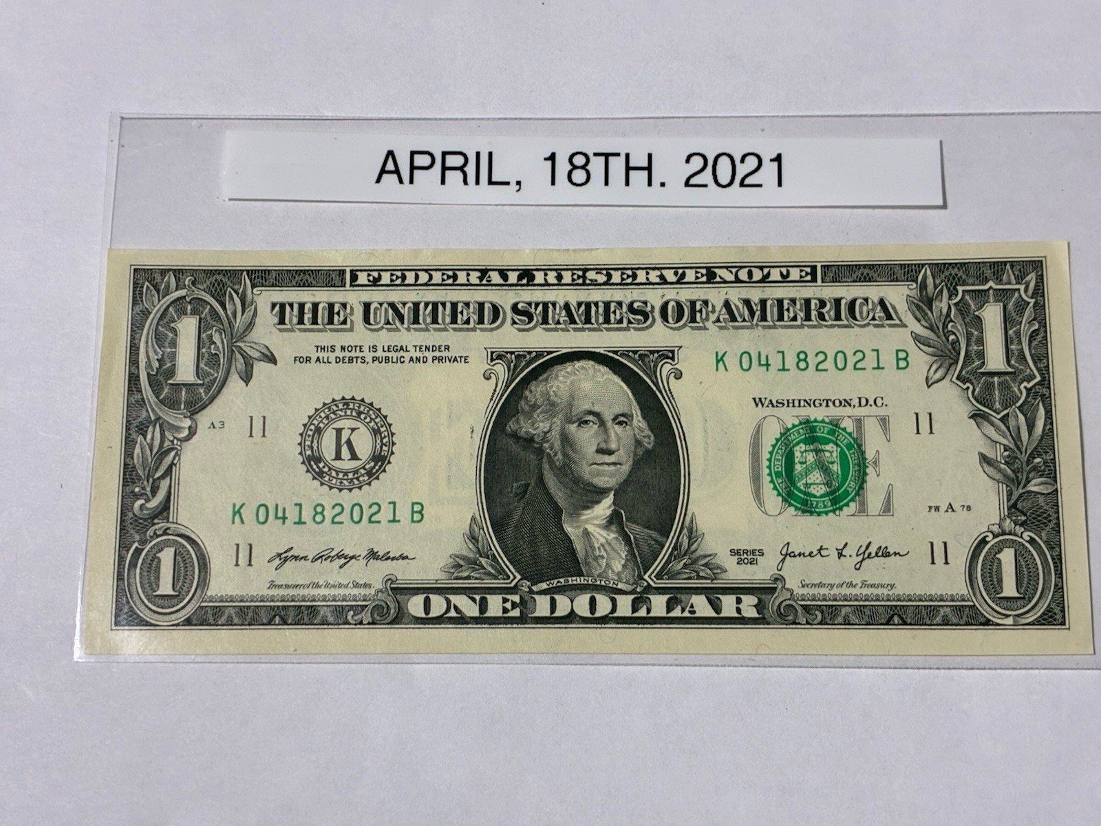 APRIL 18, 2021   K 04182021 B   BIRTHDAY ANNIVERSARY $ NOTE #1