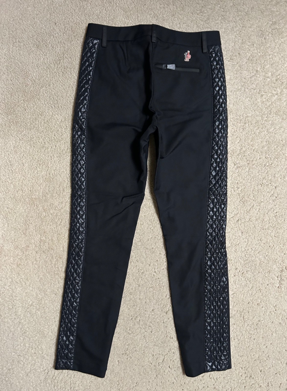 MONCLER Grenoble Pants WOMEN\'S slim-fit SMALL Sz 42 Technical Black winter