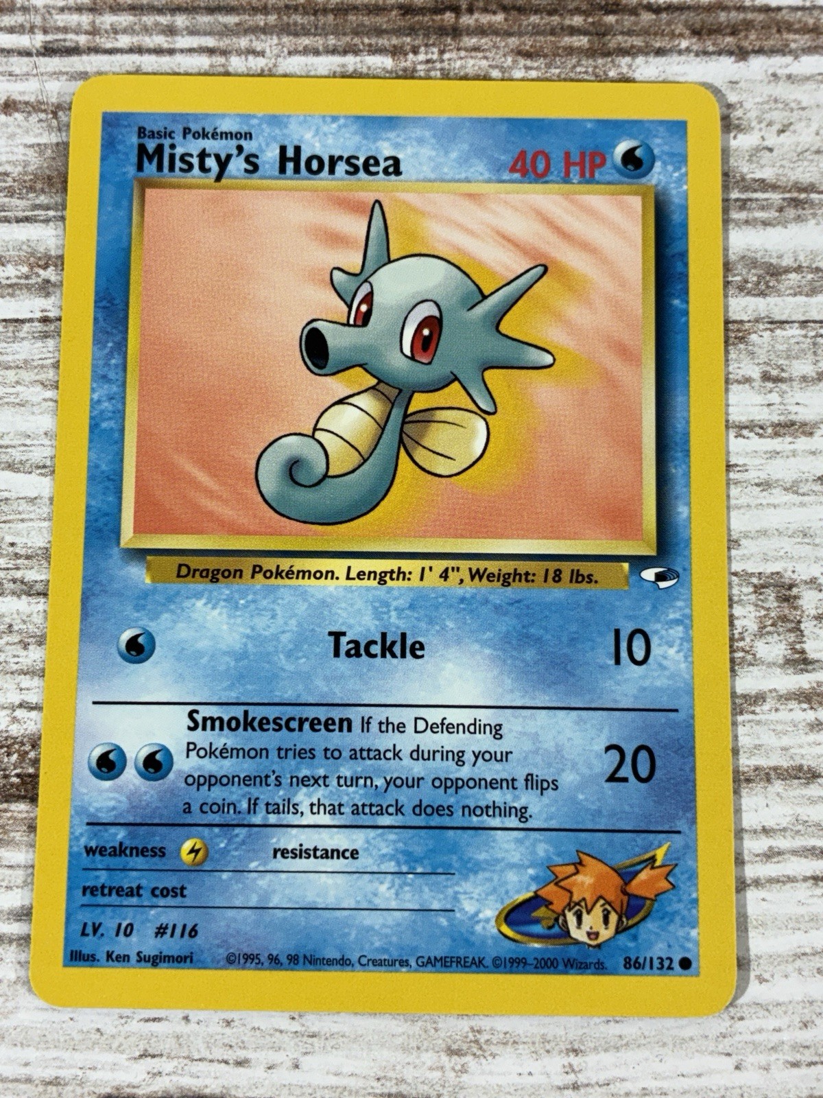 Pokémon TCG Misty\'s Horsea Gym Heroes 86/132 Regular NM Near Mint