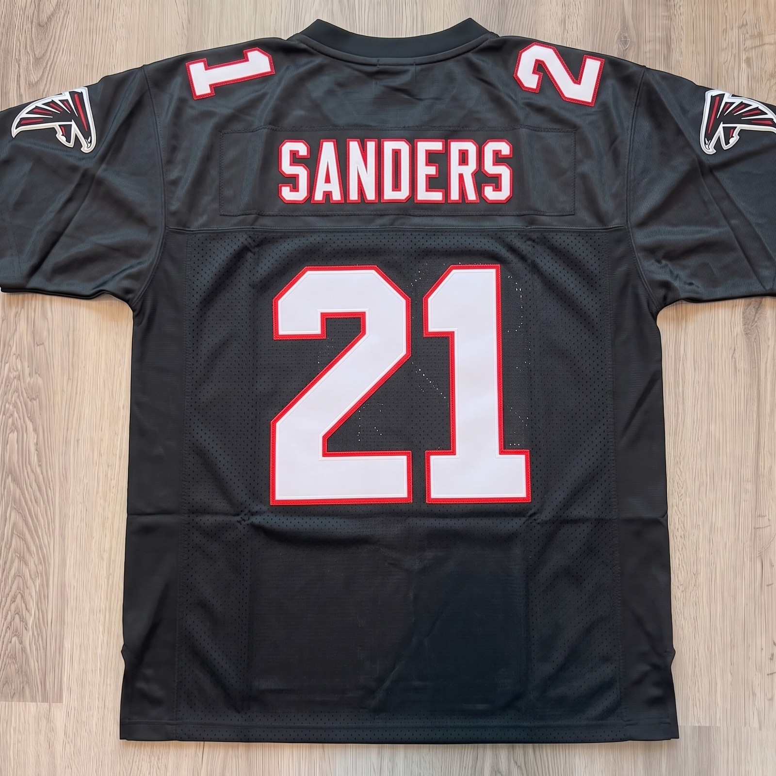Deion Sanders Falcons Black Throwback Jersey Adult Size L