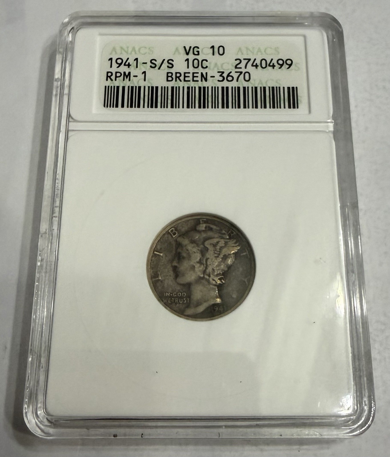 1941-S/S VG10 - 10C - RPM - 1 - BREEN-3670 1941-S/S VG10 - 10C - RPM - 1 - BREEN-3670