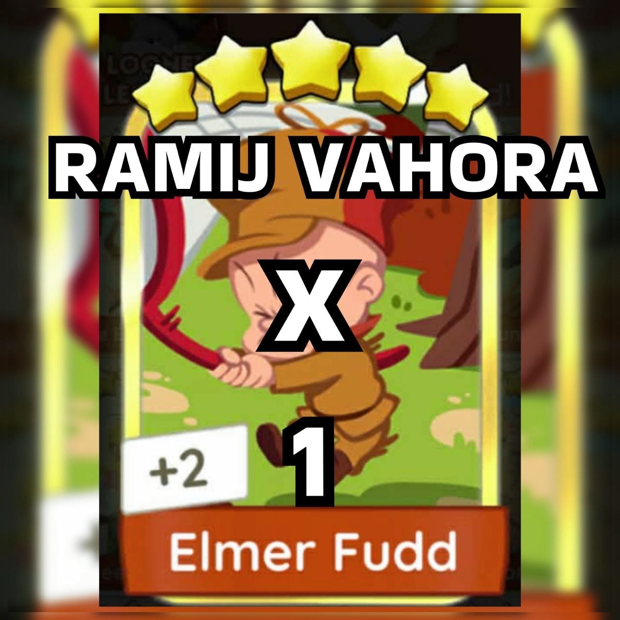 1 x Elmer Fudd (⭐⭐⭐⭐⭐) - set 21 Mono_poly_go Golden Blitz sticker 1 x Elmer Fudd (⭐⭐⭐⭐⭐) - set 21 Mono_poly_go Golden Blitz sticker