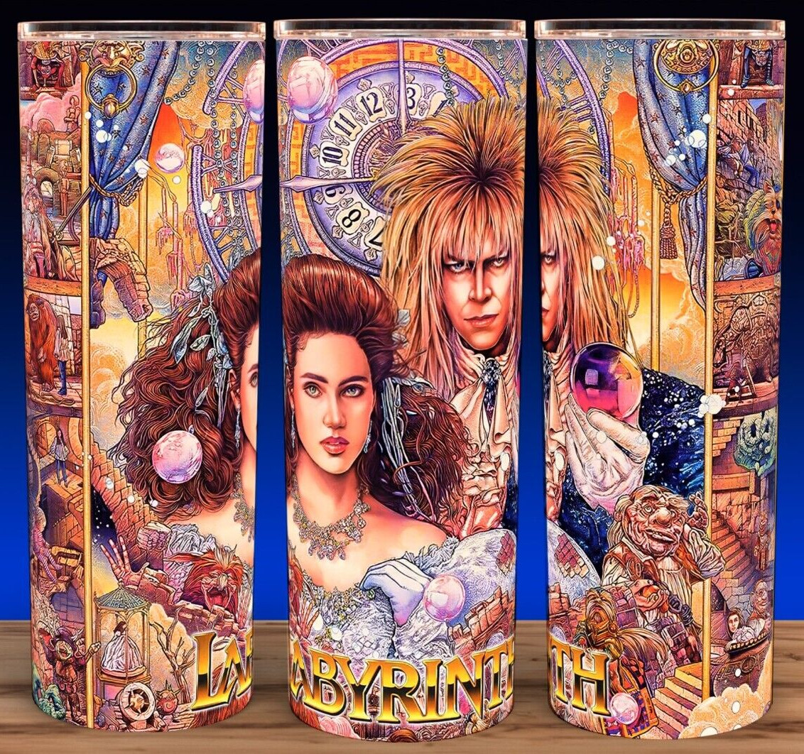 Labyrinth 80s Fantasy Movie Jareth and Sarah Williams Cup Mug Tumbler