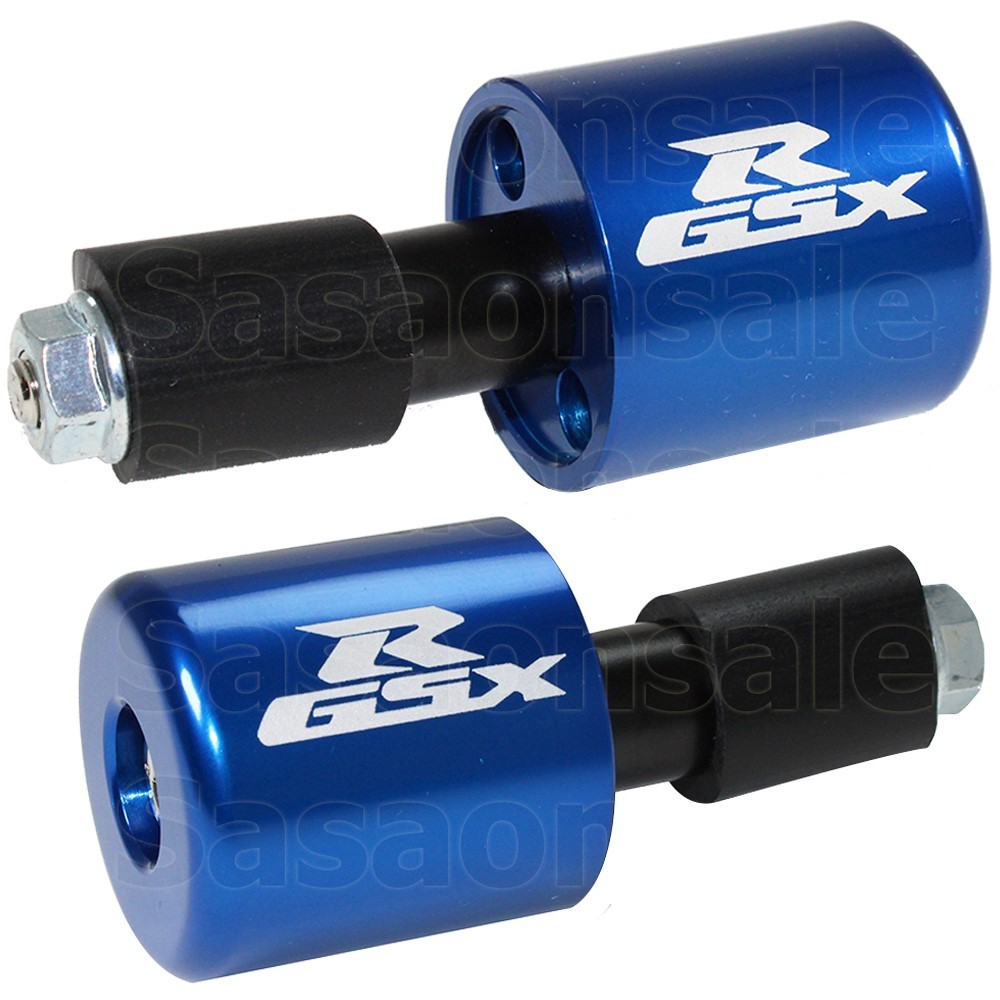 [SASA] Blue CNC Laser Handle Bar Ends Grips Plug Made For Suzuki GSXR 600 750