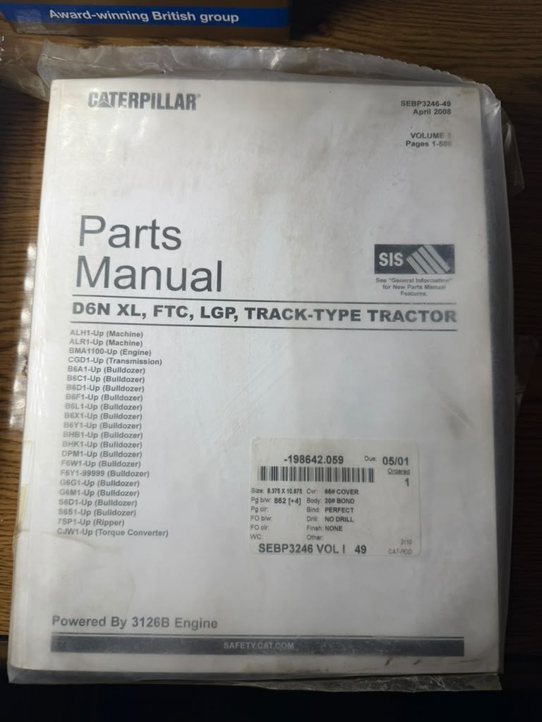 🔥FreeShip🔥CAT PARTS MANUAL D6N XL, FTC, LGP TRACK - TYPE TRACTOR VOULME 1.(K8)