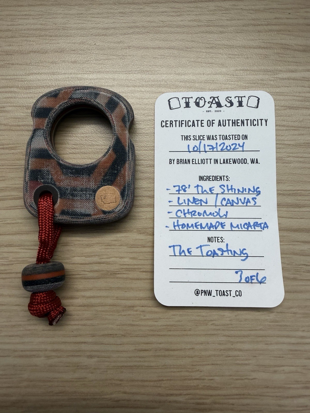 PNW Toast Co '78 The Shining Linen Canvas Chromoly Homemade Micarta