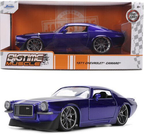 Big Time Muscle - 1:24 1971 Chevy Camaro Z28 Purple Die-Cast Car [New Toy] Toy