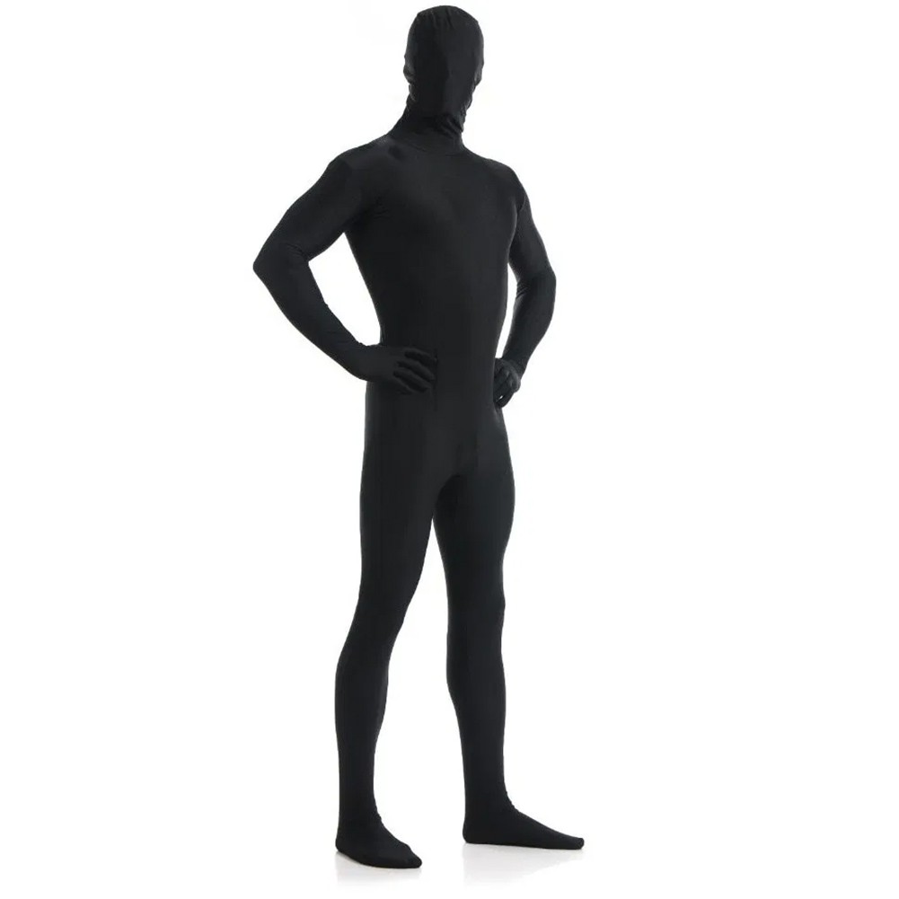 AltSkin ZENTAI SUIT - FULL BODY COSTUME - BLACK ZIPPERED STRETCH SUIT (9 Sizes)