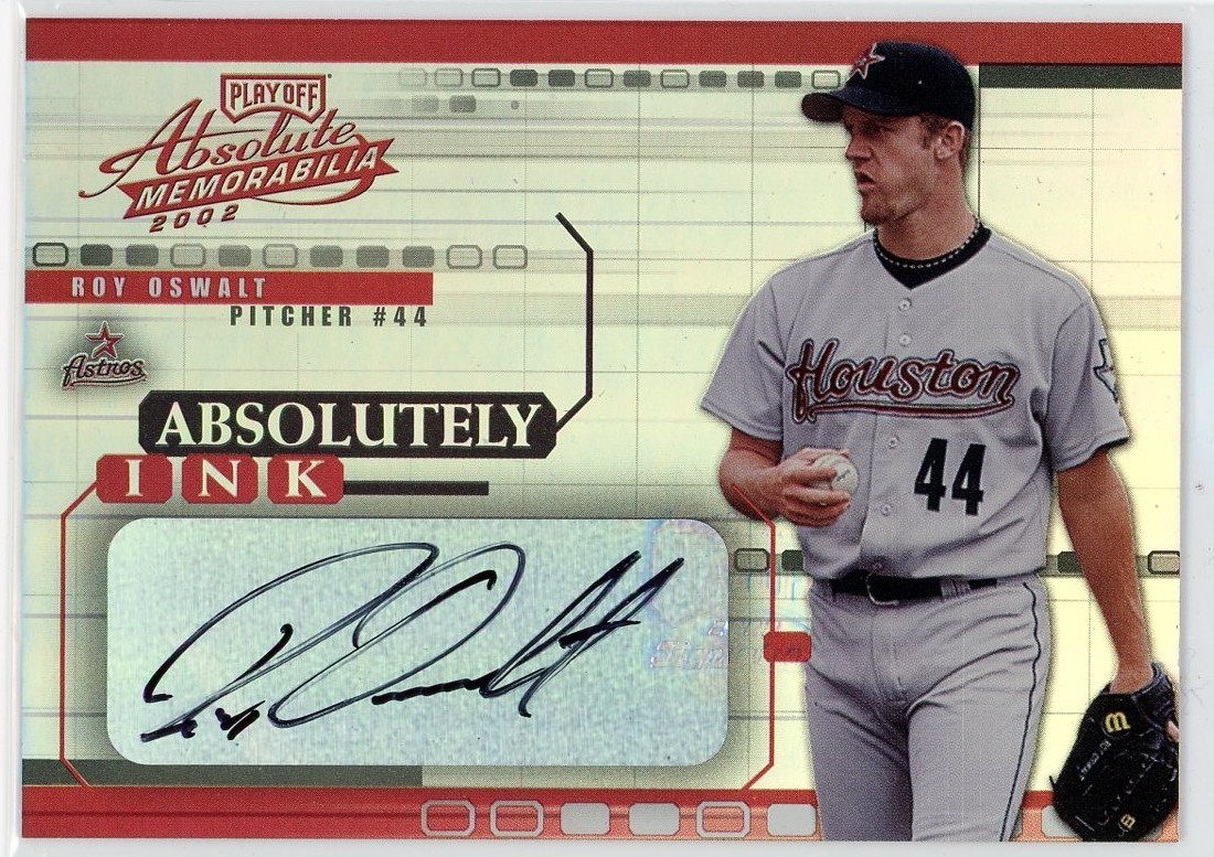 2002 Playoff Absolute Memorabilia Roy Oswalt Absolutely Ink Auto Houston Astros
