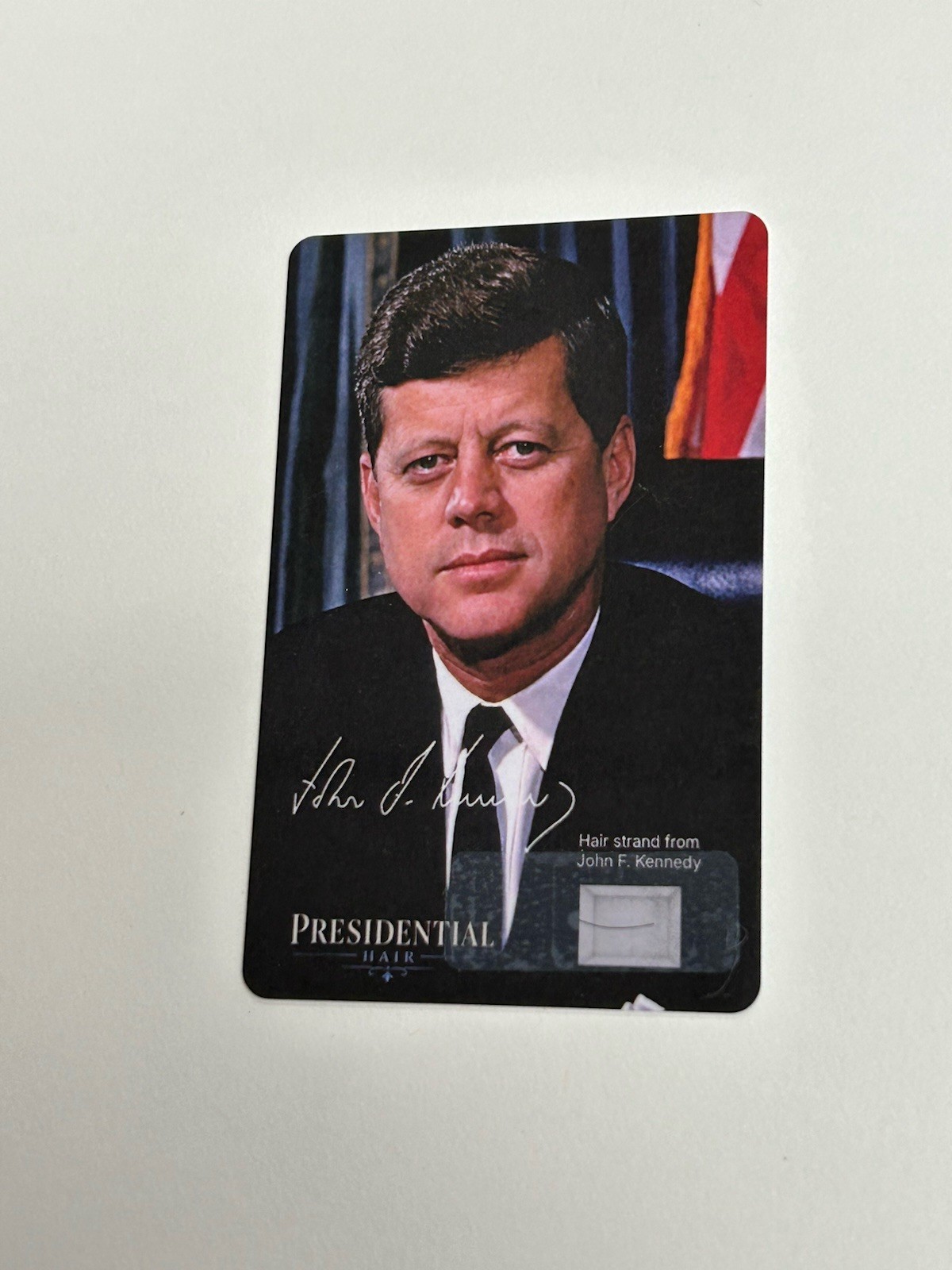 President John F. Kennedy hair strand JFK lock of hair relic Jack DNA Card