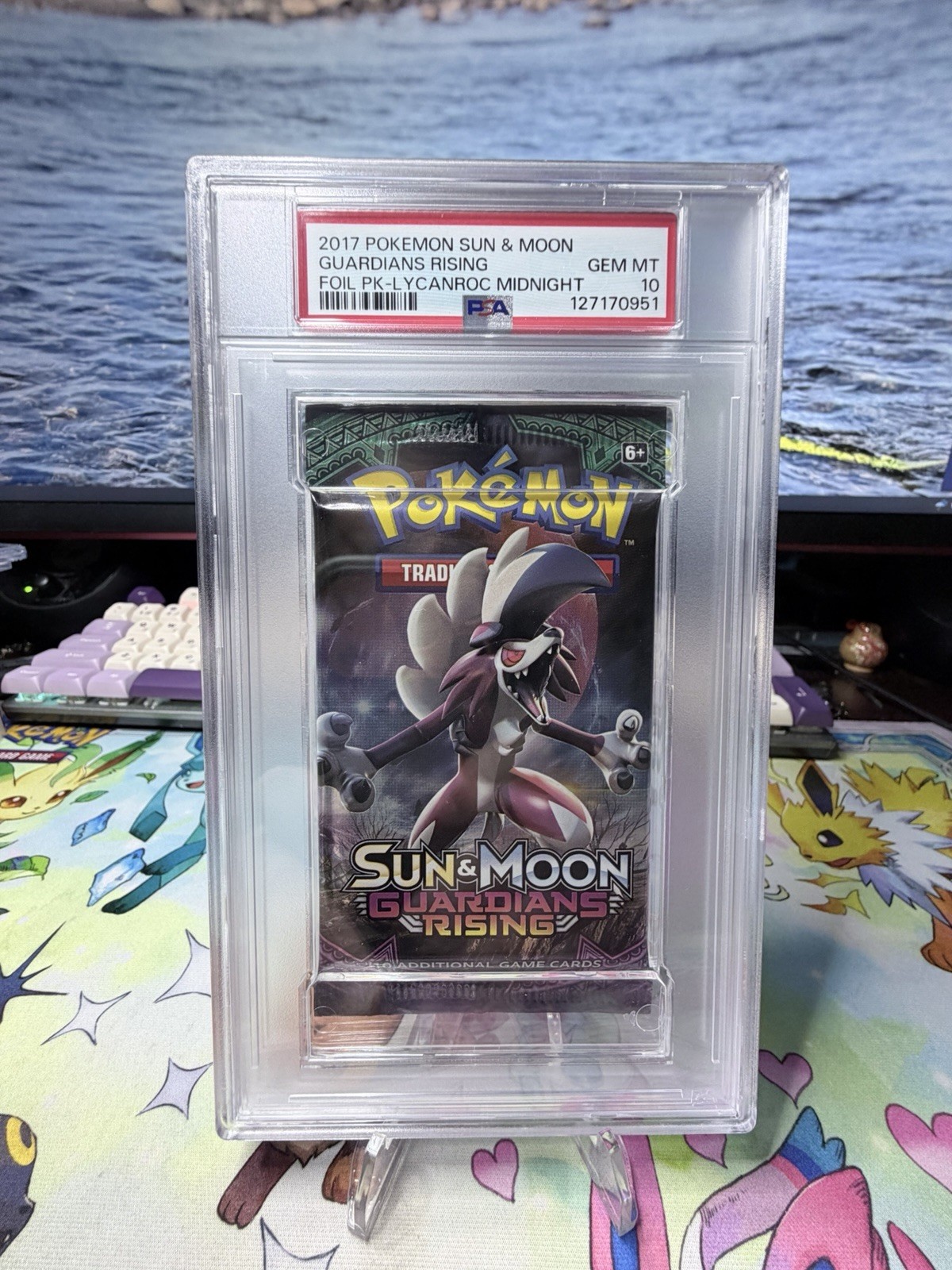 2017 Pokemon Guardians Rising Lycanroc Midnight Booster Pack PSA 10 GEM MINT