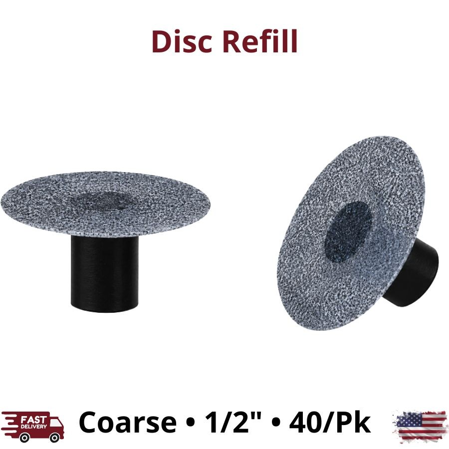 40/Pk Coarse Finishing Polishing Disc Refill 1/2\