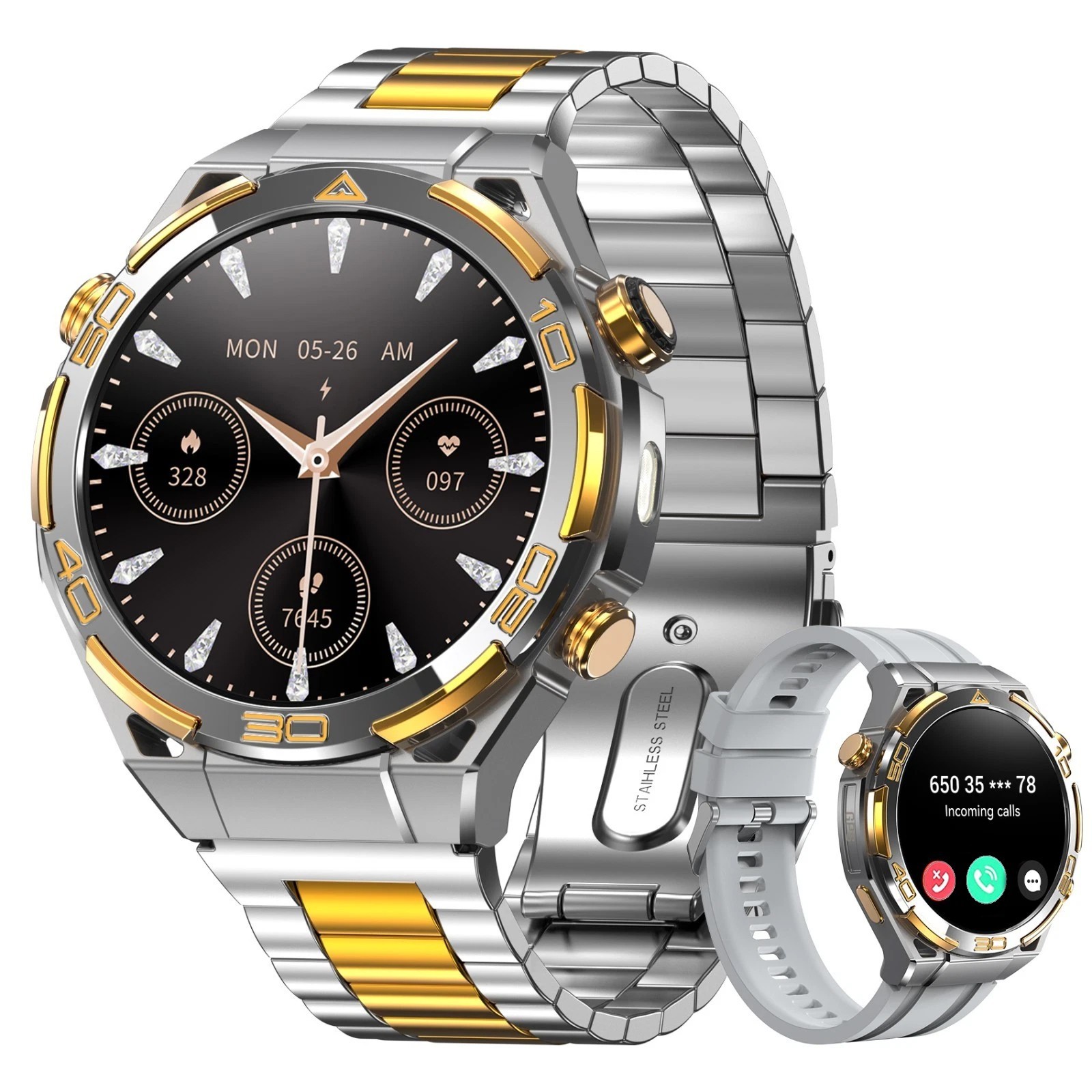 Military-Grade W90PRO  Smart Watch For Men With GPS 900mAh 20-Day Battery Life