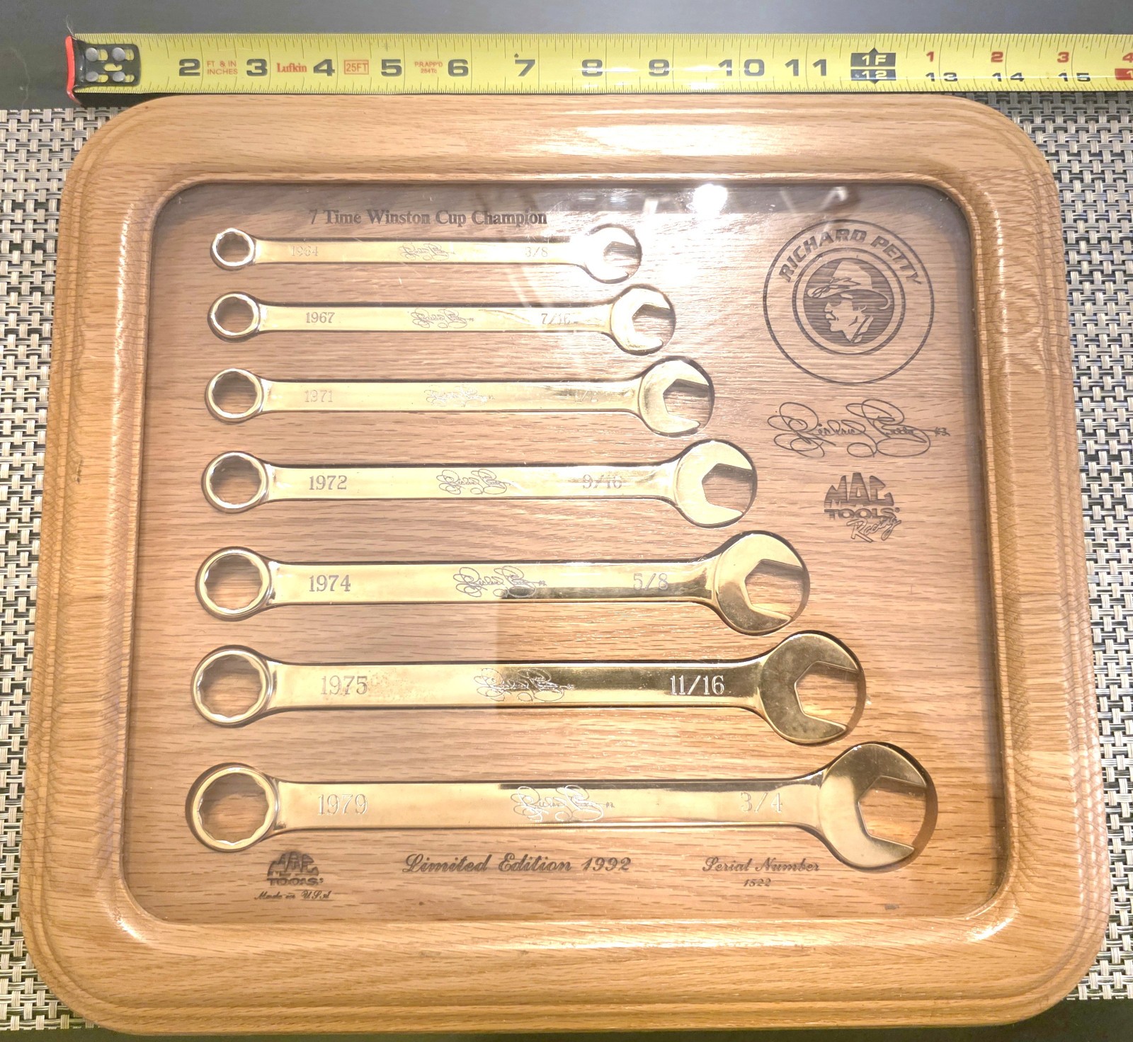 MAC TOOLS 7-PC RICHARD PETTY 1992 WINSTON CUP 7-TIME WINNER GOLD WRENCH SET USA MAC TOOLS 7-PC RICHARD PETTY 1992 WINSTON CUP 7-TIME WINNER GOLD WRENCH SET USA