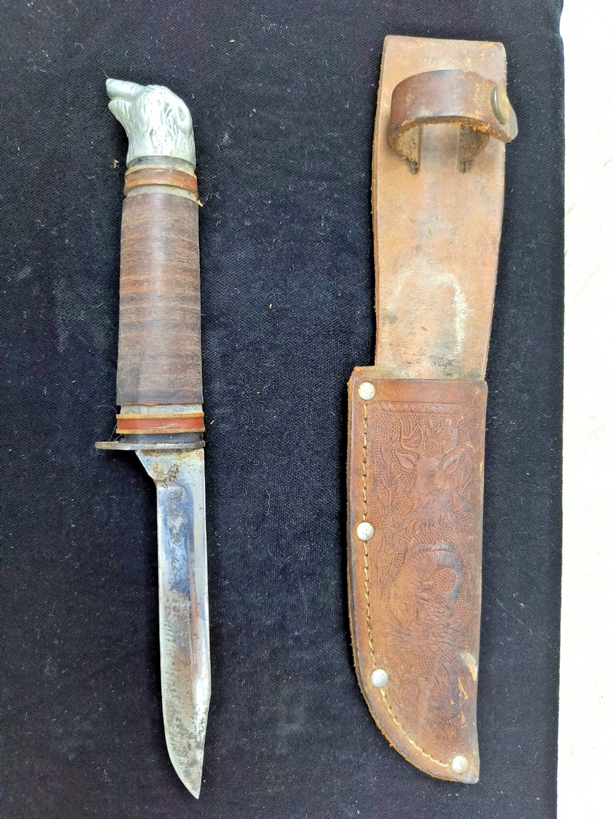 Vintage Schrade Walden Bear Head Fixed Blade Knife Vintage Schrade Walden Bear Head Fixed Blade Knife
