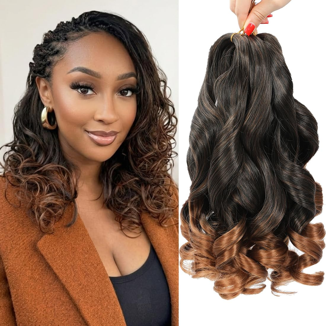 French Curly Braiding Hair 8 Packs 12 Inch Pre Stretched French Curl Braiding