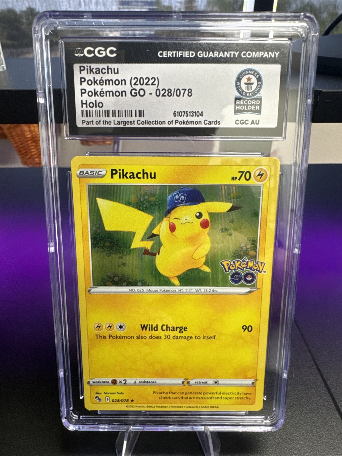 2022 Pokemon GO Pikachu Holo 028/078 CGC Guinness World Record Collection RARE