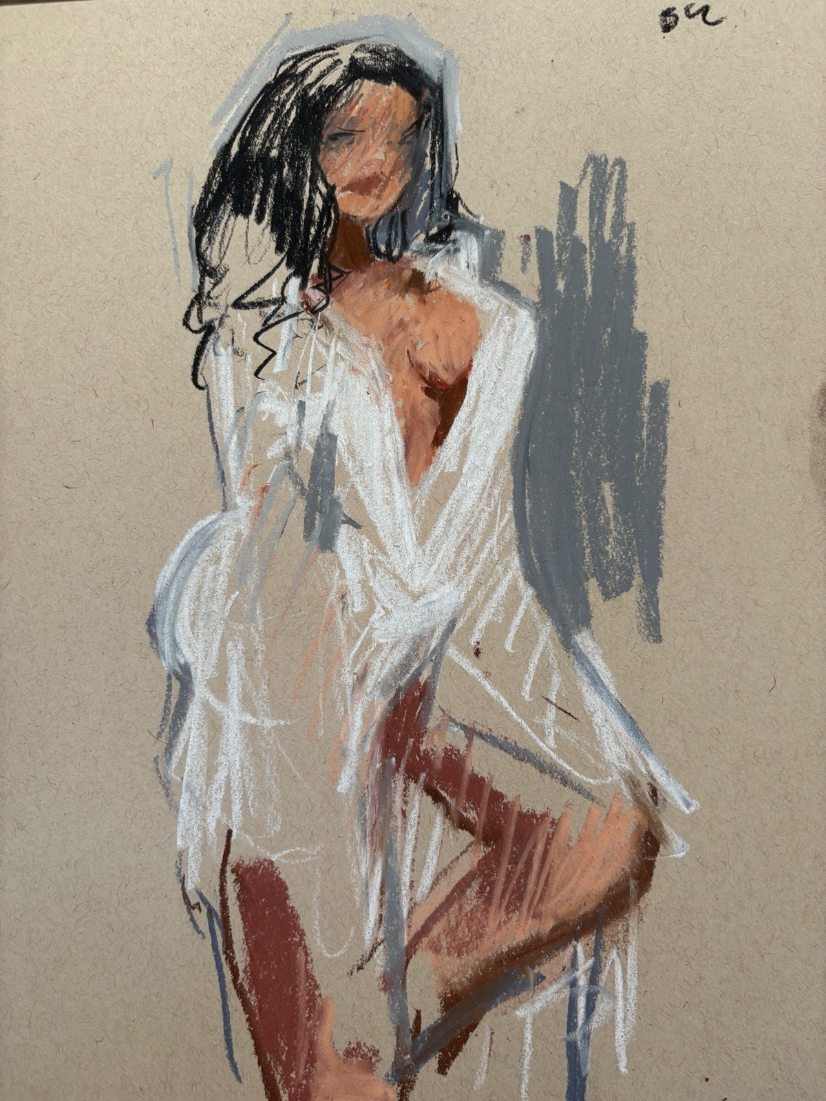 Pastel Portrait Cubism Figure Painting On 9”x12” Paper Modern Original Signed