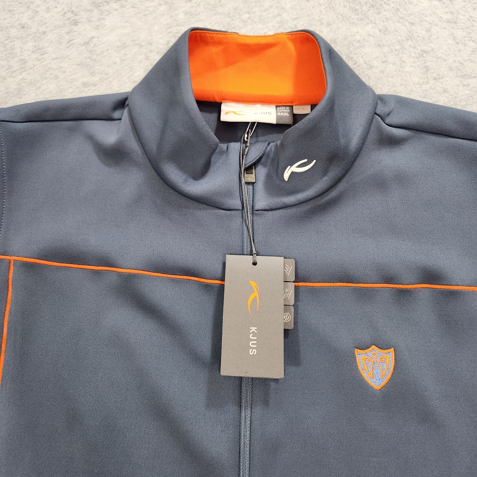 Kjus Damian Vest Mens Extra Large Gray Full Zip Performance Golf Logo New
