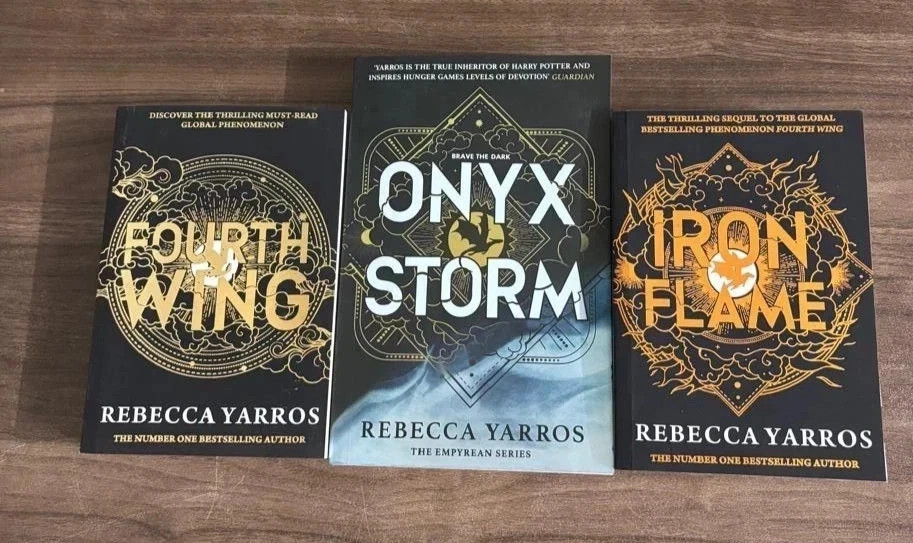 Onyx Storm + Iron Flame + Fourth wing by Rebecca Yarros Paperback 3 books set. Onyx Storm + Iron Flame + Fourth wing by Rebecca Yarros Paperback 3 books set.