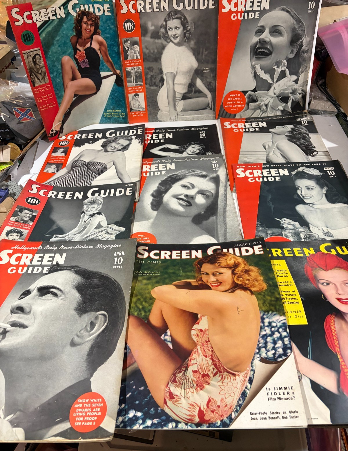 Vintage Screen Guide Magazine Lot of 12 1938-1942 Ginger Rogers Joan Bennett Vintage Screen Guide Magazine Lot of 12 1938-1942 Ginger Rogers Joan Bennett