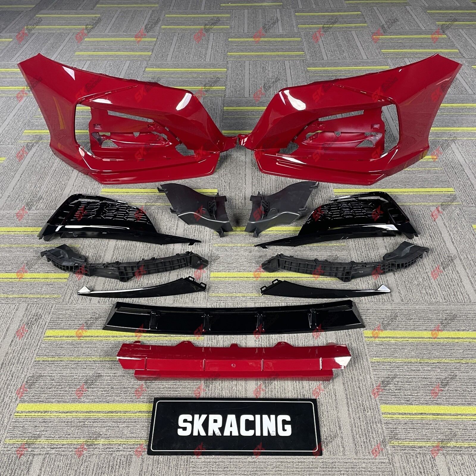 Red Front Rear Bumper Surround Cover Lip Bodykit For 2018-2021 Honda Accord 10th