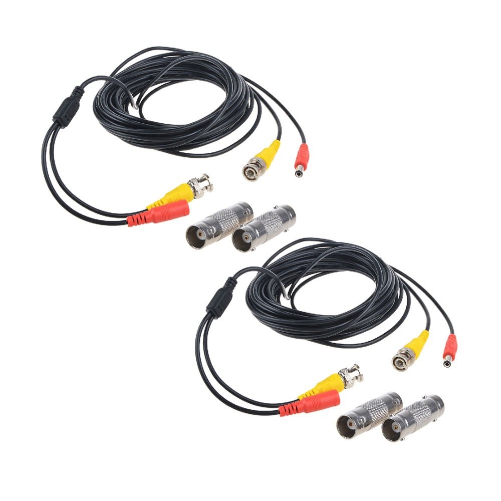 Flashmen 2-Pack 25ft HD Video Power Security Camera Cables 100 feet, Black Flashmen 2-Pack 25ft HD Video Power Security Camera Cables 100 feet, Black