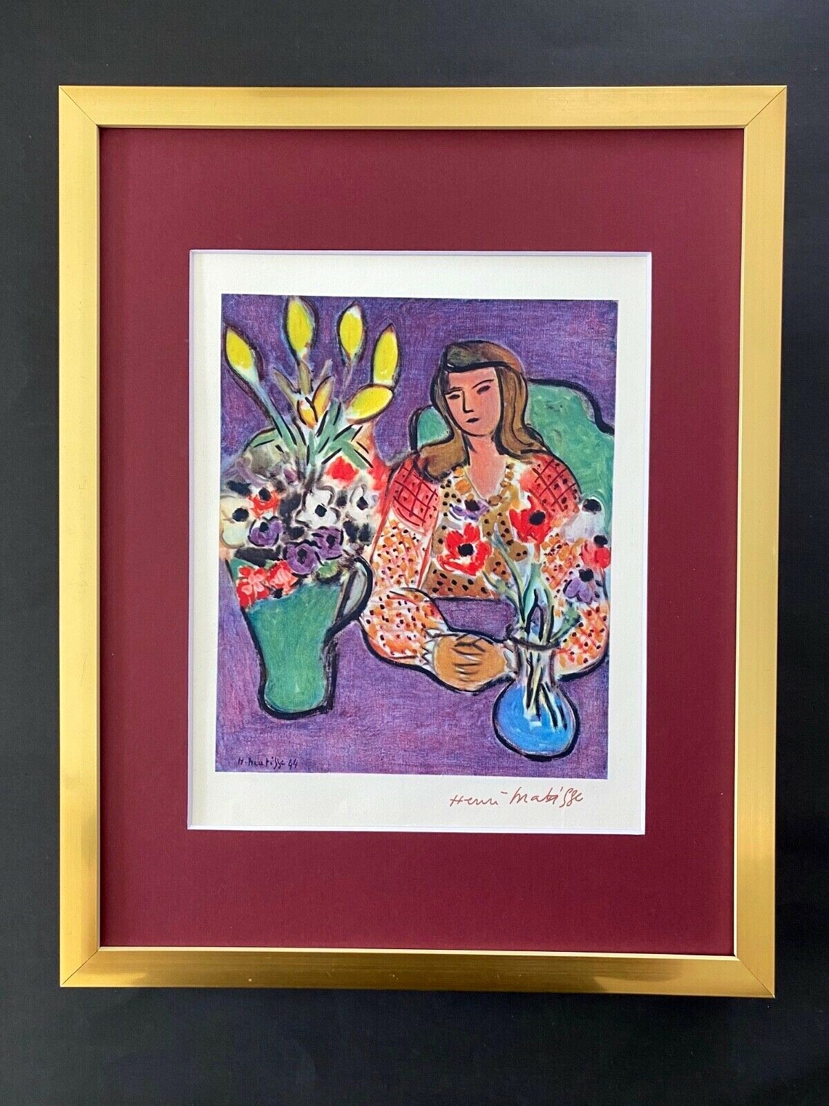 HENRI MATISSE 1948 STUNNING SIGNED ART PRINT MATTED FRAMED READY TO HANG