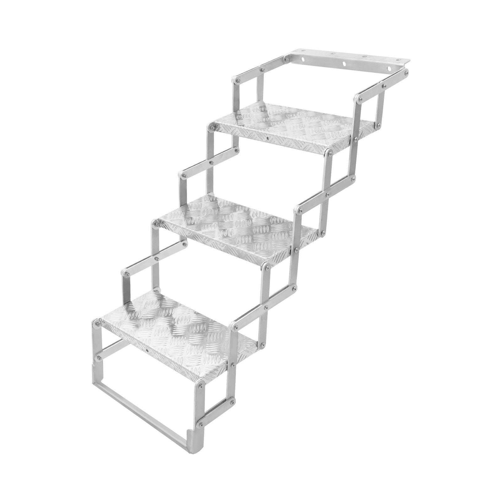 3 Steps Ladder 110kg Step Camper Aluminum Alloy Foldable Scissor Stairs Ladder