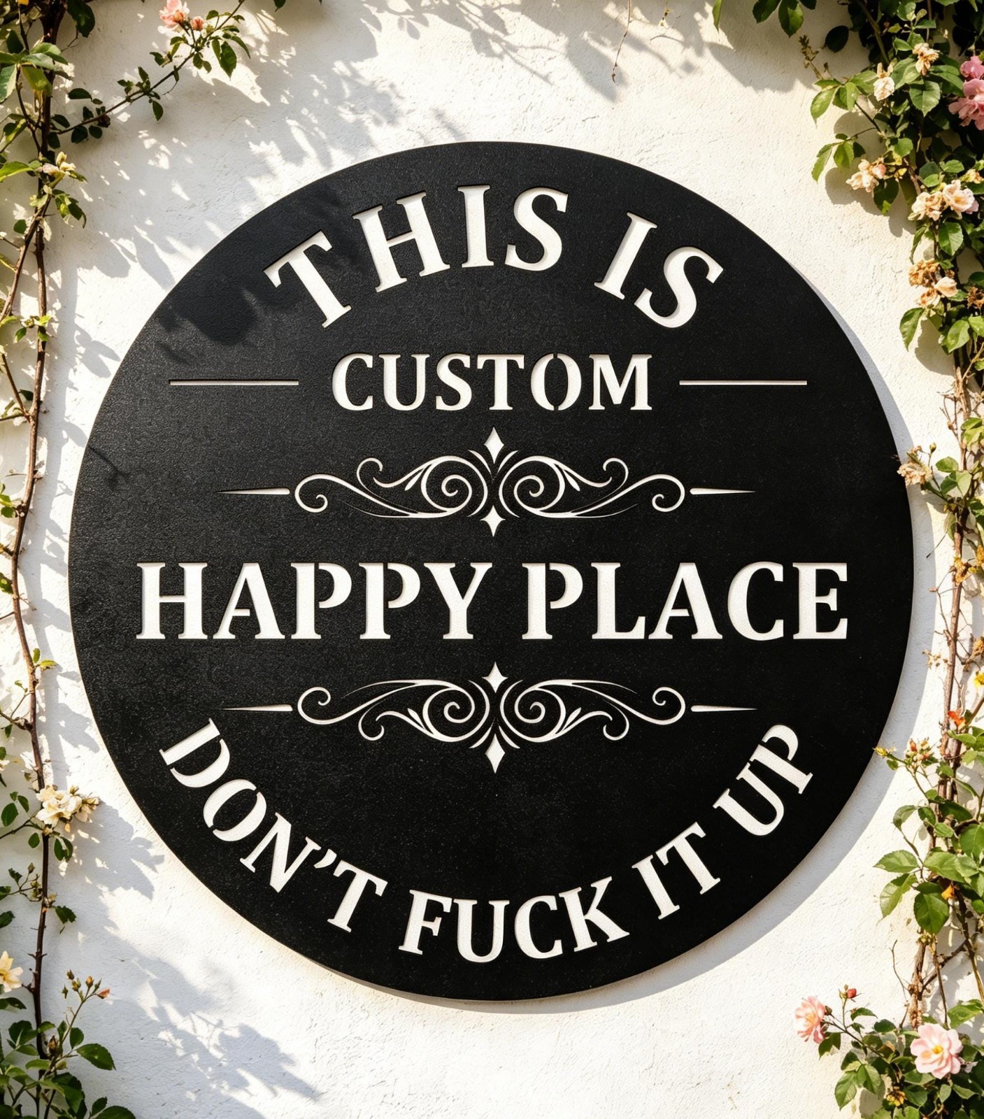 This Is My Happy Place Metal Sign, Personalized Rustic Garden Decor Gift