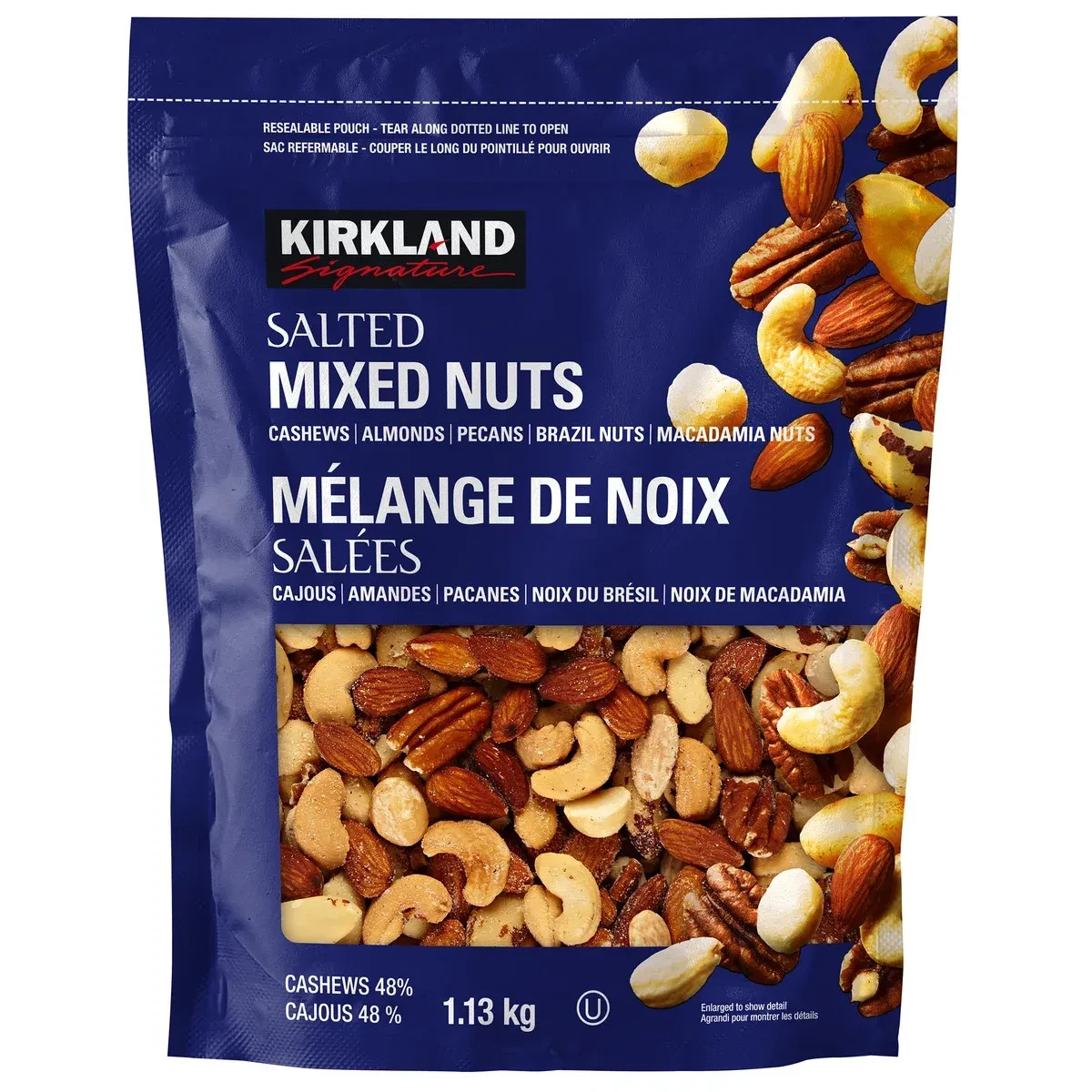 Kirkland Signature Fancy Salted Mixed Nuts 1.13 kg (2.49 lb.) Kosher 48% Cashews