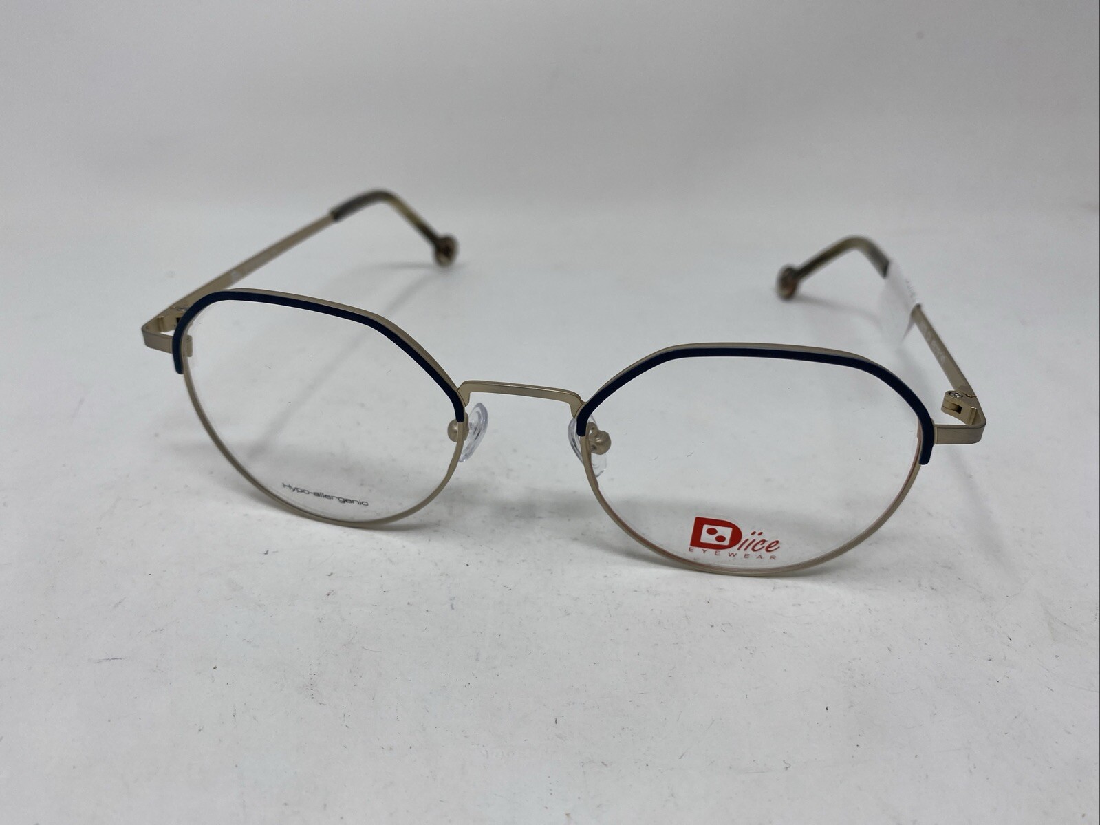DIICE HYPOALLERGENIC EYEWEAR ANTE C1 49-19-140 BLUE GOLD EYEGLASSES FRAME C436