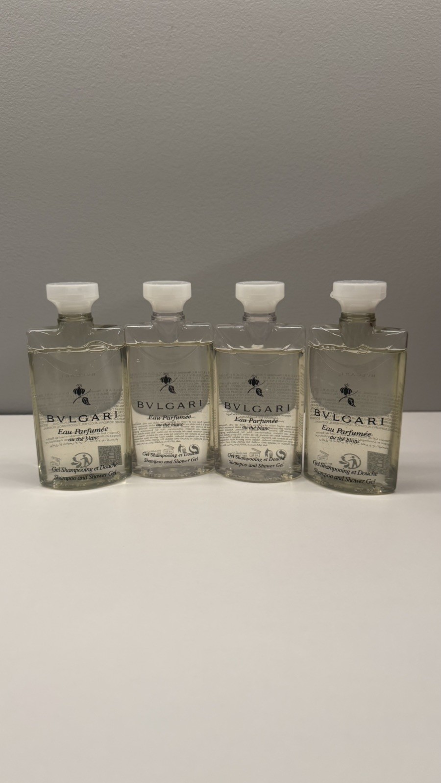 BVLGARI Au The Blanc Shampoo (White Tea) - 2.5 Fl Oz Each - Set of 4