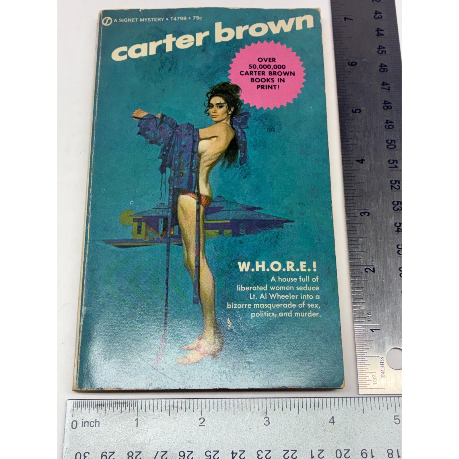 Vintage 1971 W.H.O.R.E. by Carter Brown, First Printing Signet Mystery, Al Wheel