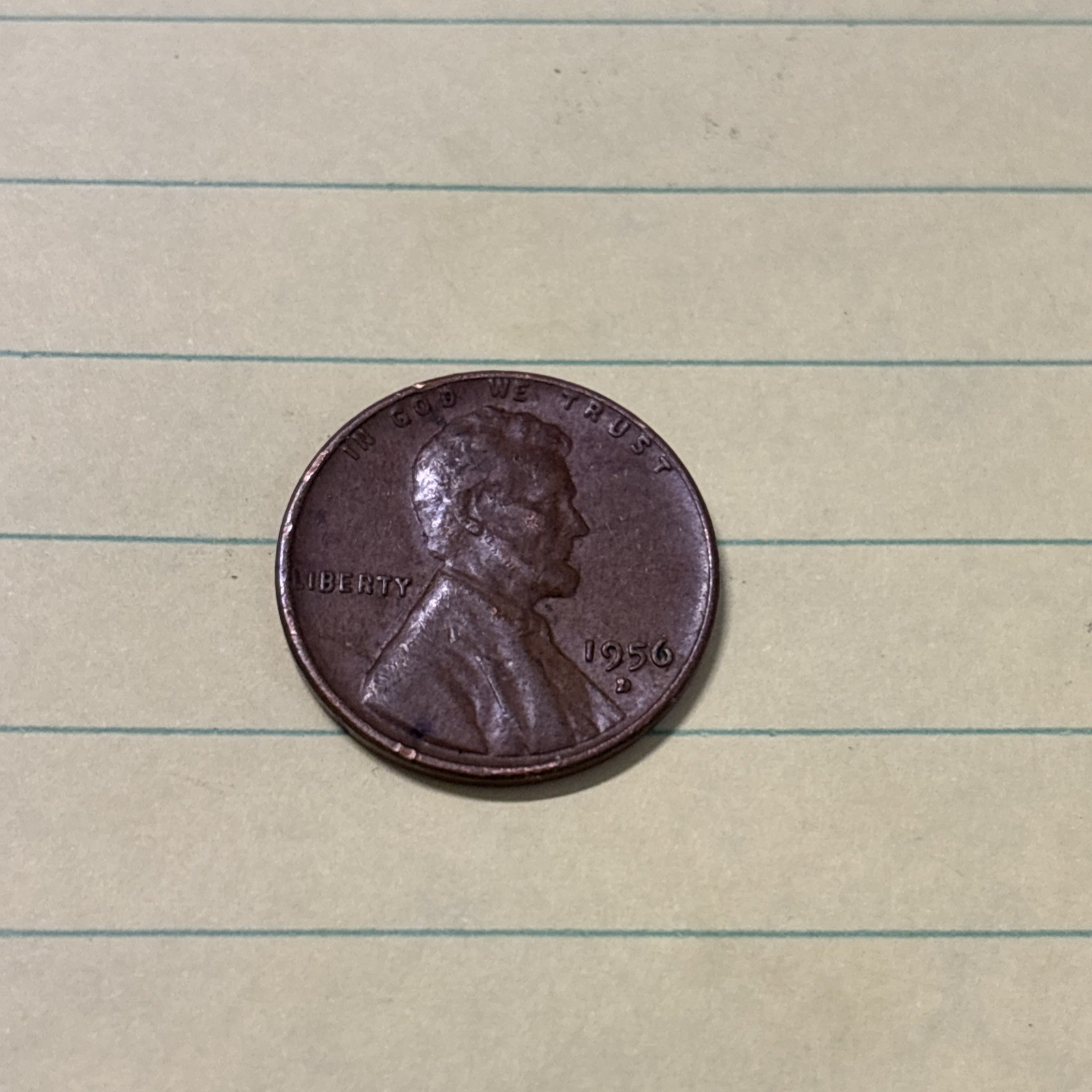 1956 D Wheat Penny With D Over D Shadow