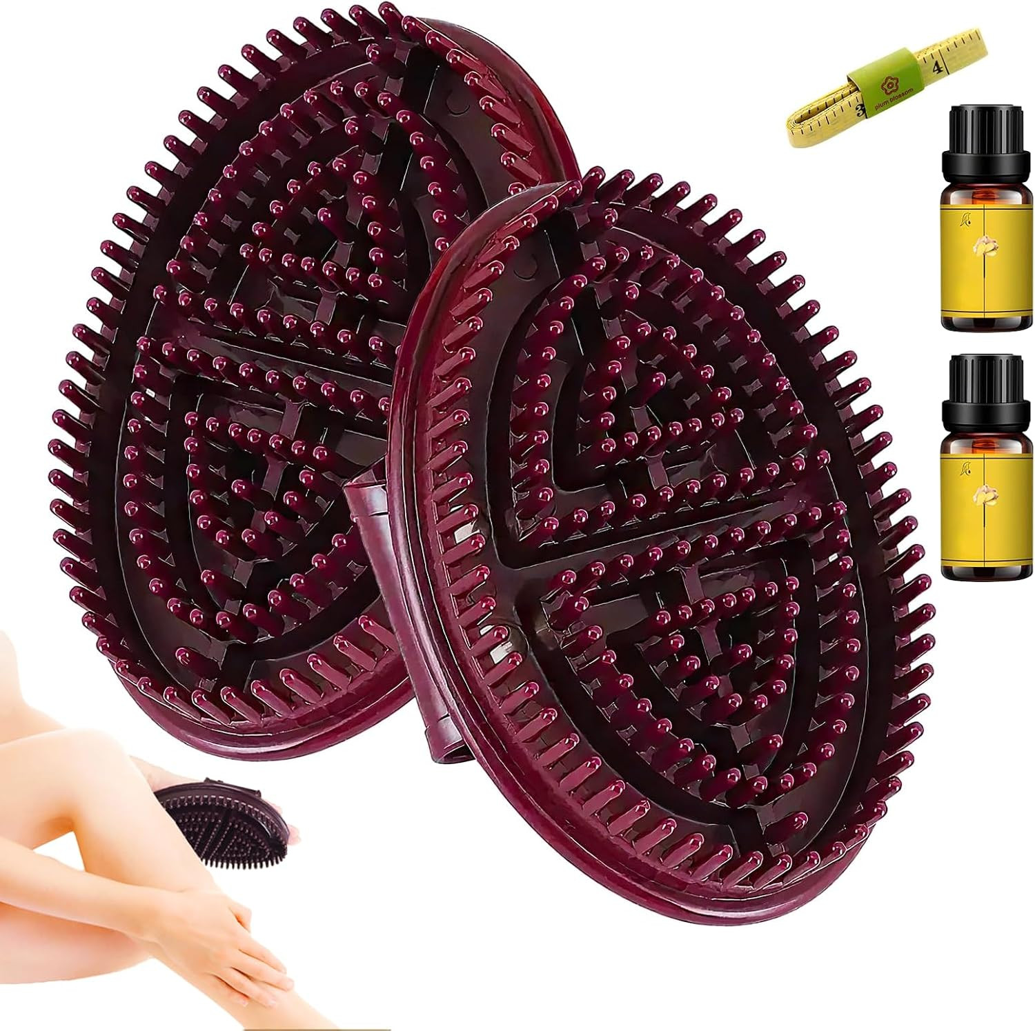 2 Pcs Meridian Massage Brush,Meridian Brush for Belly,(15 * 8Cm)