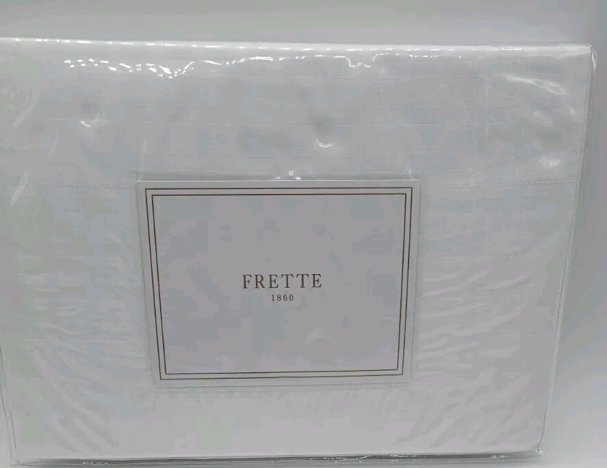 Frette Glaudia King pillow shams 100% cotton white New 2 Shams in set